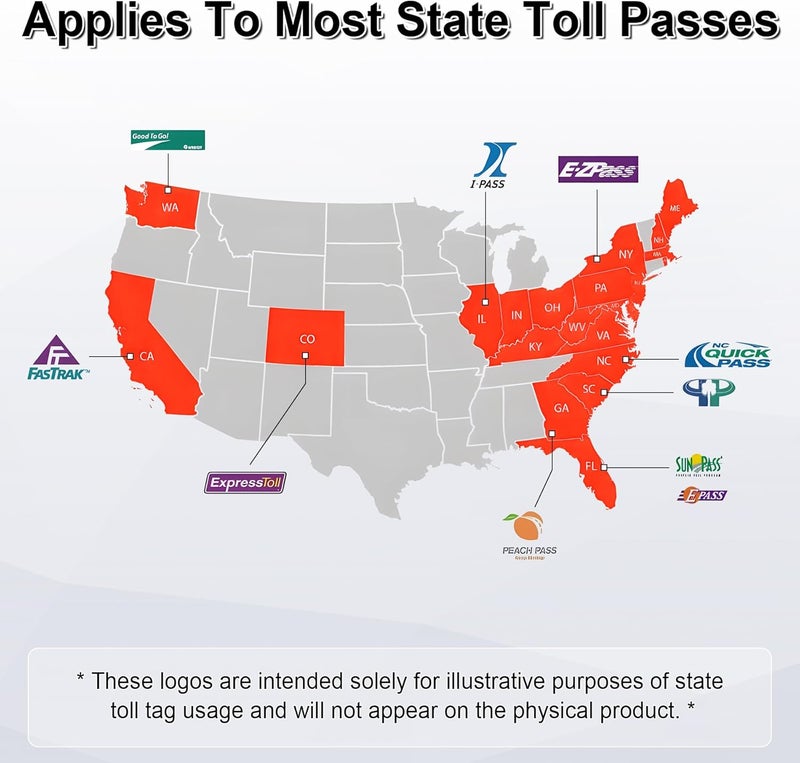 JUSTTOP EZ Pass Holder with Powerful Suction Cups for Windshield, Fits for Most US States, Easy to Install and Remove - Image 3